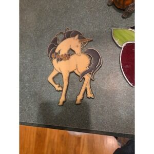 Vintage Unicorn Sun Catcher "Stained Glass" Window Hanging
